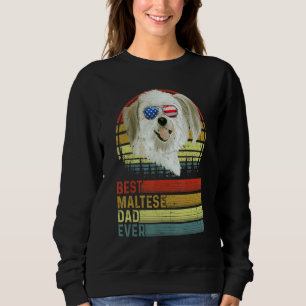 Sweatshirt Chien Vintage Meilleur Père Maltais Jamais Père Jo