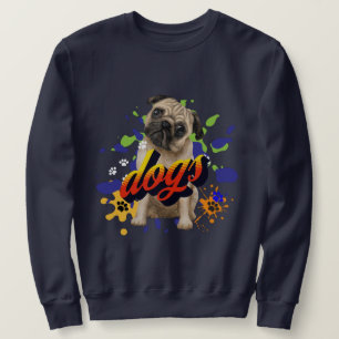 Sweatshirt Chiens cool gris foncé pour lui