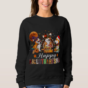 Sweatshirt Chiens de Corgi Halloween Thanksgiving Noël Hallot