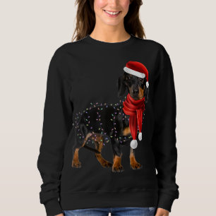 Sweatshirt chiens de dachshund avec arbre lumières de noël xm