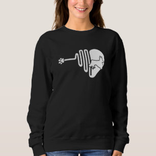 Sweatshirt Chigi Chien Paw Battement de coeur Propriétaire de