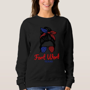 Sweatshirt Chignon Rétro Désordonné Fort Worth Texas
