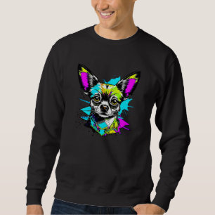 Sweatshirt Chihuahua Cyberpunk style Art Amoureux des chiens