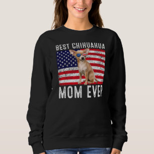 Sweatshirt Chihuahua Maman Usa Drapeau Américain Chihuahua Ch