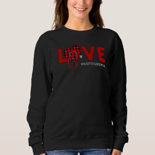 Sweatshirt Chirurgie plastique Infirmière Plaid Rouge amour C