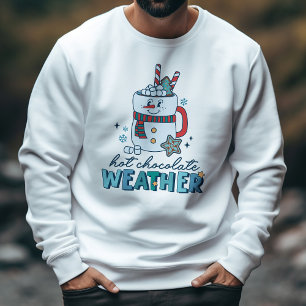 Sweatshirt Chocolat chaud hiver rétro Météo Snowman