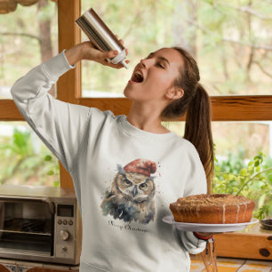 Sweatshirt Chouette d'hiver enchantée, personnalisée