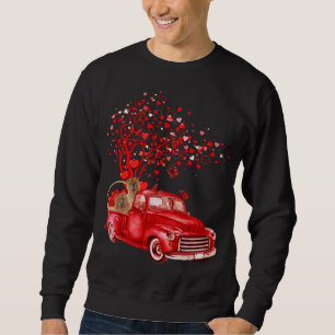 Sweatshirt Chow Chow Riding Camion Rouge Saint-Valentin Papil