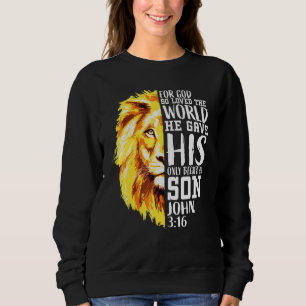 Sweatshirt Chrétien Pour Hommes Lion De Juda Graphisme Dieu J