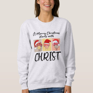 Sweatshirt Christian CHRISTMAS MUSHROOMS Commence Avec Christ