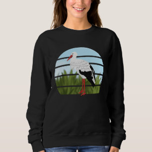 Sweatshirt Cigogne blanche Oiseau Oiseau Ornithologue Biologi