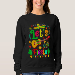 Sweatshirt Cinco De Mayo Guitare Mexicaine Lets Fiesta Cactus