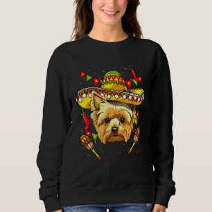 Sweatshirt Cinco De Mayo Yorkshire Terrier Hommes Femmes Enfa