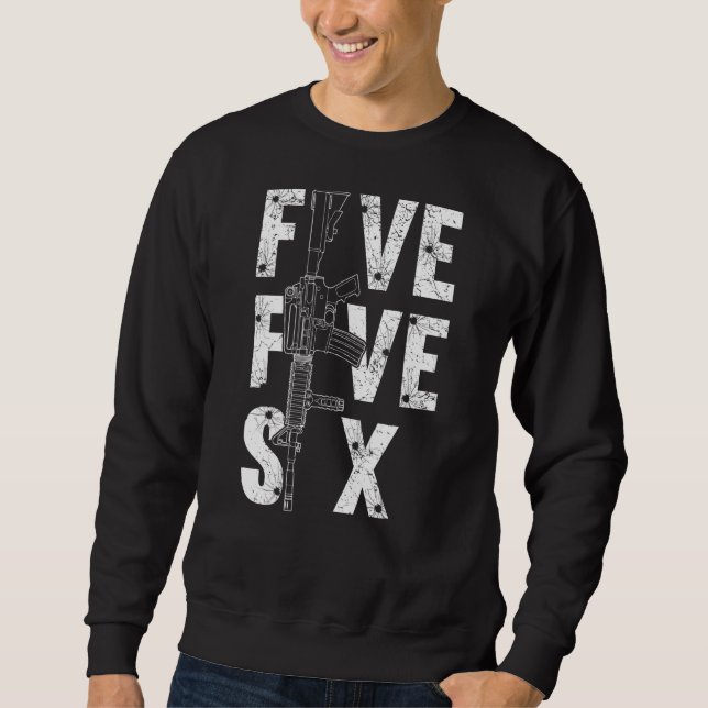 Sweatshirt Cinq Cinq Six Pour Homme Gun Ammo Range 556mm Rifl (Devant)