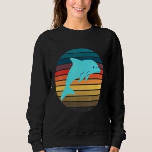 Sweatshirt Citation de dauphin Dauphin Rétro Coucher de solei