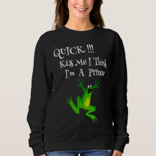 Sweatshirt Citation drôle d'amoureux de grenouille Embrasse-m