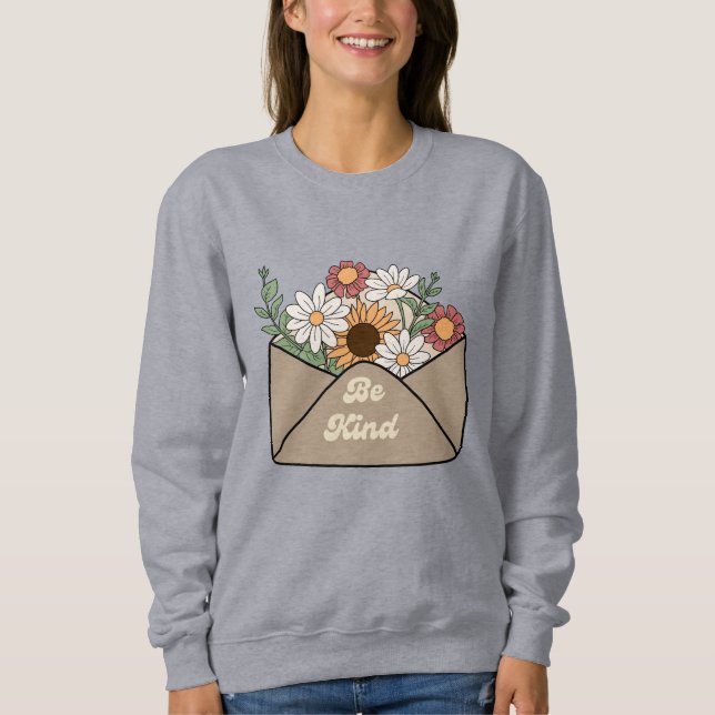 Sweatshirt citation être gentil sur une enveloppe de message  (Devant)