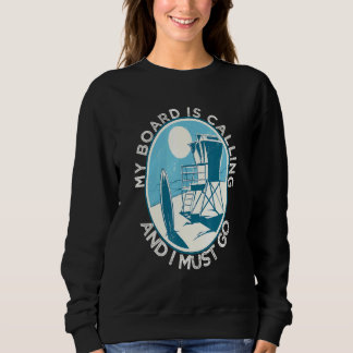 Sweatshirt Citations de surf jeunesse Rétro Surfeur Coucher d