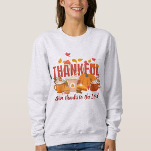 Sweatshirt Citrouille chrétien JE REMERCIE Thanksgiving