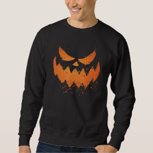 Sweatshirt Citrouille effrayant Jack-o'-lantern Face Hallowee