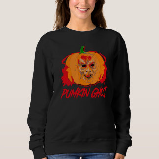 Sweatshirt Citrouille Fantôme Épouvantable Art de Visage de M