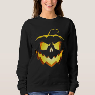 Sweatshirt Citrouille sculptée effrayante visage de Jack O La
