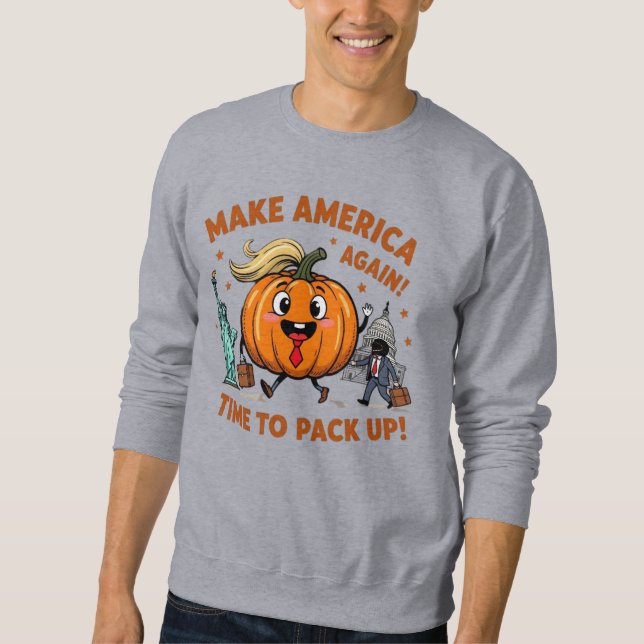 Sweatshirt Citrouille Trumpkin à double face - Rendre l'Améri (Devant)