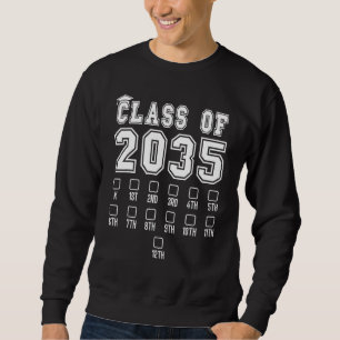 Sweatshirt Classe De 2035 Grow With Me Handprint Pré K 12th G