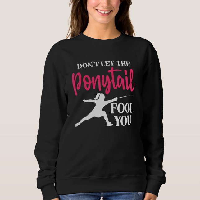 Sweatshirt Clôture Fencer Fence Masque Long Épée Fig (Devant)