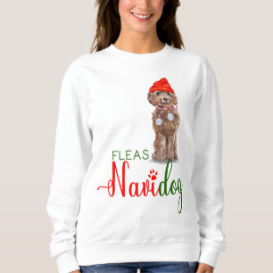 Sweatshirt Cockapou Brown Funny Noël Fleas Navidog