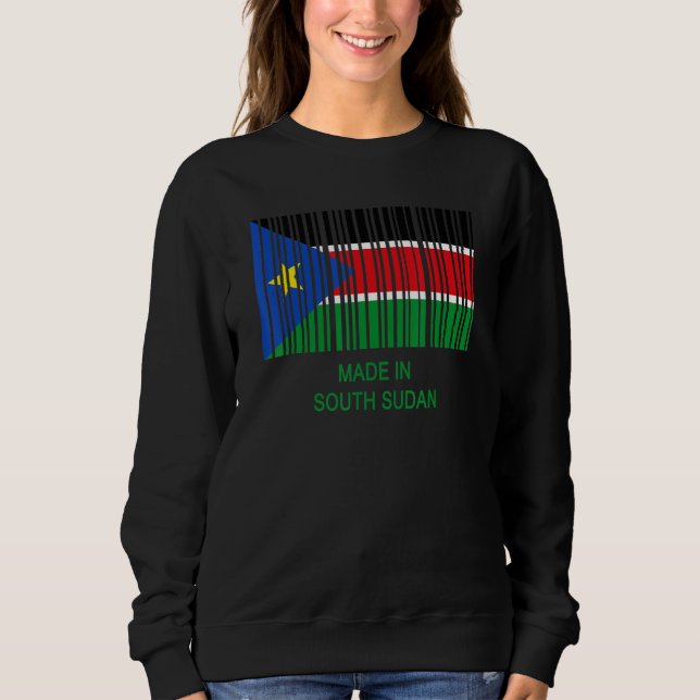 Sweatshirt Code-barres du drapeau du Soudan du Sud (Devant)