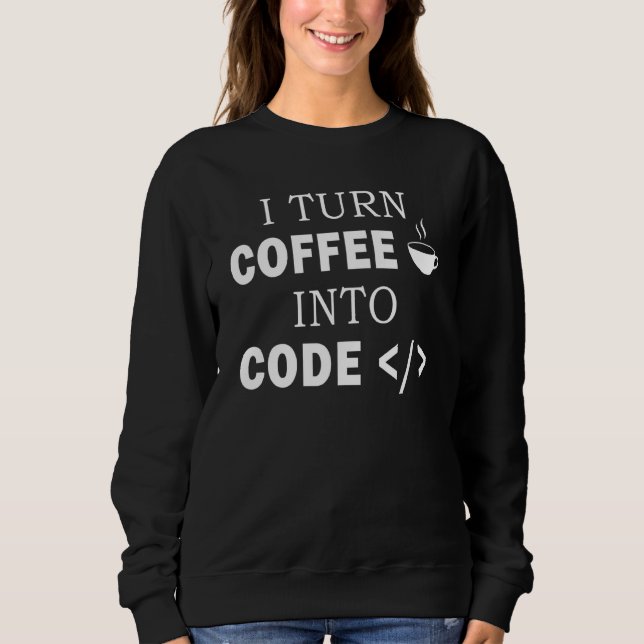 Sweatshirt Codin du programmeur informatique de café du génie (Devant)