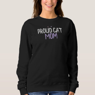 Sweatshirt Coeur coloré Fier Chat Maman Dit Plaisanter