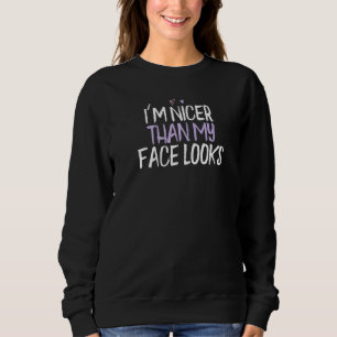 Sweatshirt Coeur coloré Je suis plus gentil que mon visage ne