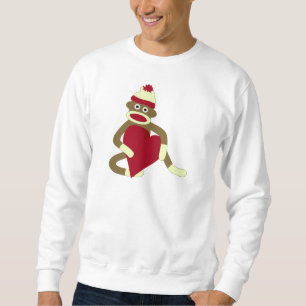 Sweatshirt Coeur d'amour de singe de chaussette
