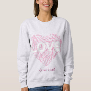 Sweatshirt Cœur de l'art des mots de positivité – Typographie