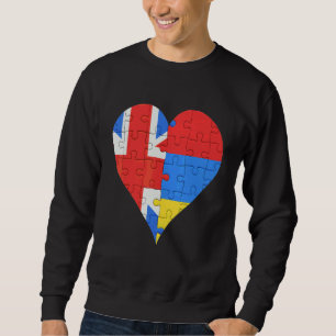 Sweatshirt Coeur du drapeau arménien britannique