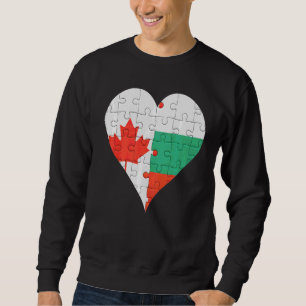 Sweatshirt Coeur du drapeau bulgare canadien