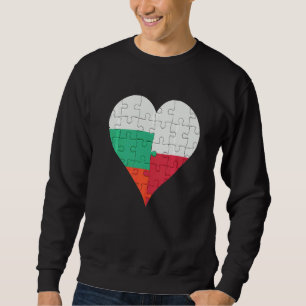 Sweatshirt Coeur du drapeau bulgare polonais