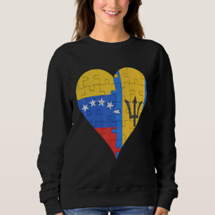 Sweatshirt Coeur du drapeau de la Barbade vénézuélienne