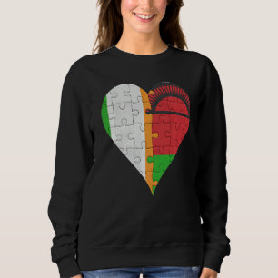 Sweatshirt Coeur du drapeau du Malawi irlandais