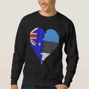Sweatshirt Coeur du drapeau estonien australien