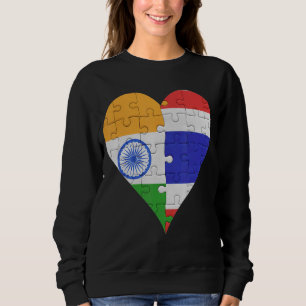 Sweatshirt Coeur du drapeau indien thaïlandais