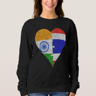 Sweatshirt Coeur du drapeau indien thaïlandais