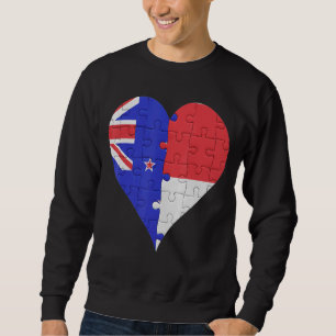 Sweatshirt Coeur du drapeau indonésien néo-zélandais
