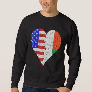 Sweatshirt Coeur du drapeau malgache américain