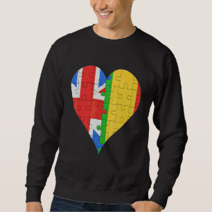 Sweatshirt Coeur du drapeau malien britannique