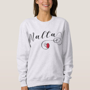 Sweatshirt Coeur du drapeau maltais