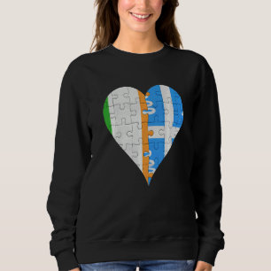 Sweatshirt Coeur du drapeau martiniquais irlandais