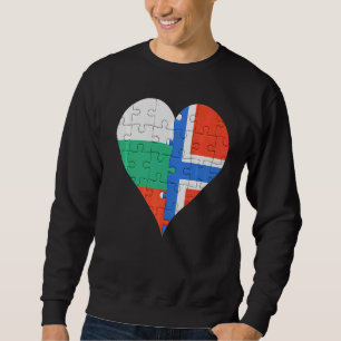 Sweatshirt Coeur du drapeau norvégien bulgare